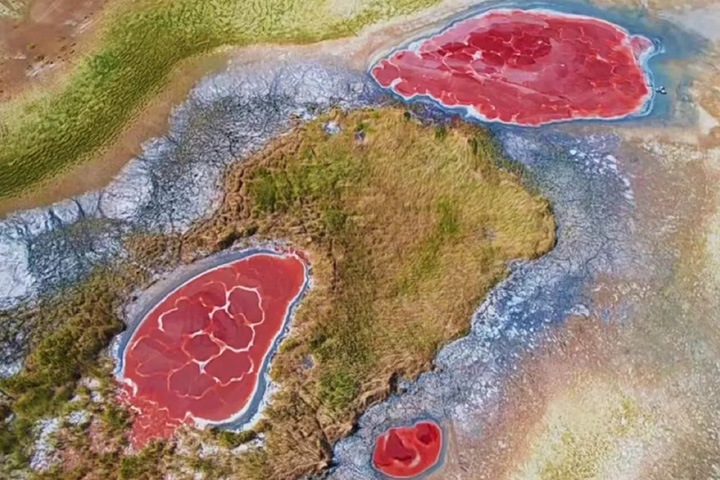 トンゴリ砂漠　ウラン湖